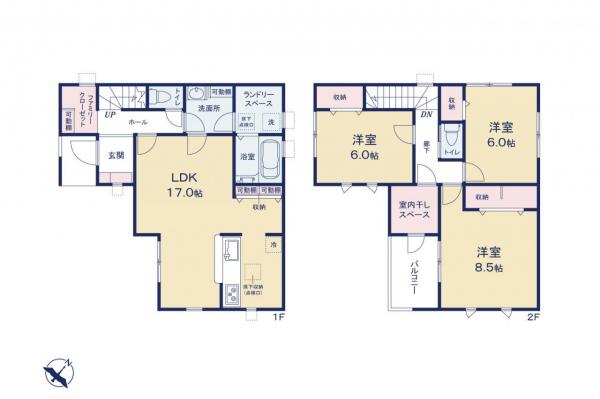 川越市旭町3丁目　新築一戸建て 間取り図