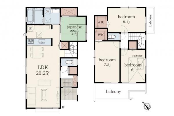 【川越支店のお預かり物件】入間市久保稲荷2丁目　中古一戸建て 間取り図