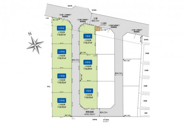 【売地】入間市下藤沢５丁目｜全7区画の大型分譲地 全体区画図