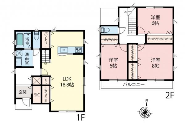 飯能市中居　新築戸建 間取り図