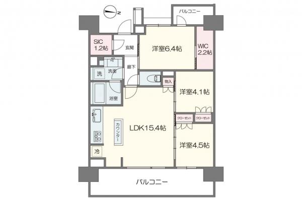【所沢駅近レジデンス】ザ・パークハウス所沢プレイス 間取り図