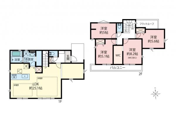 清瀬市野塩2丁目　新築一戸建て 間取り図