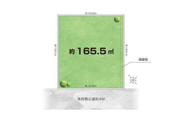 【売主物件／土地50坪超・整形地】グランシア飯能笠縫　―自由設計・セミオーダー住宅対応― 区画図