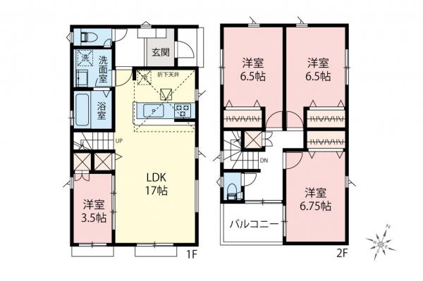 富士見市水谷東1丁目　新築一戸建て 間取り図