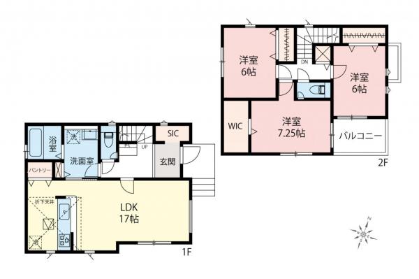 富士見市水谷東1丁目　新築一戸建て 間取り図