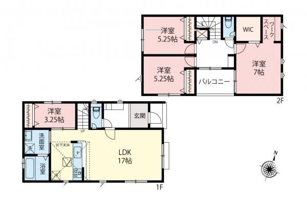 富士見市水谷東1丁目　新築一戸建て 間取り図