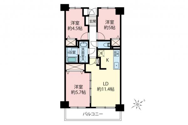 ダイアパレス坂戸　2階 間取り図