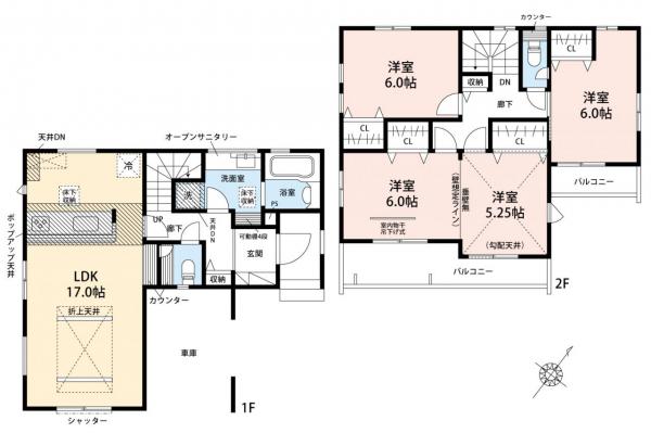 入間市東町３丁目　新築一戸建て 間取り図