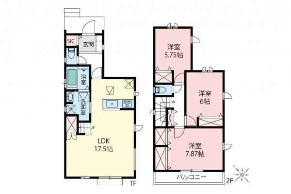 青梅市河辺町　新築一戸建て 間取り図