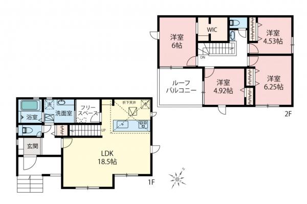 所沢市下富　新築一戸建て 間取り図