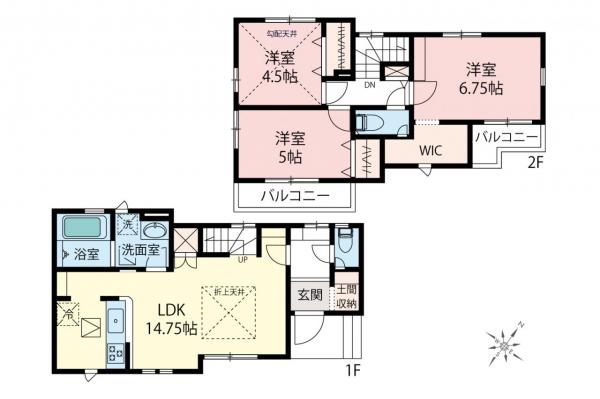 東久留米市浅間町3丁目　新築一戸建て 間取り図