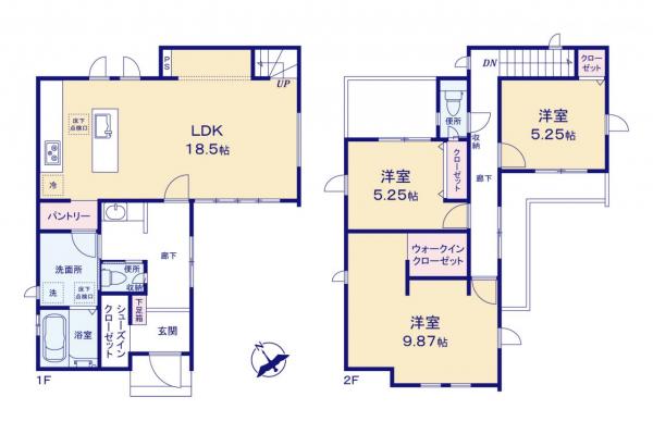 入間市扇台６丁目　新築一戸建て 間取り図