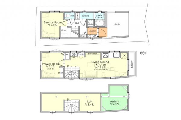 東村山市秋津町4丁目　新築一戸建て 間取り図