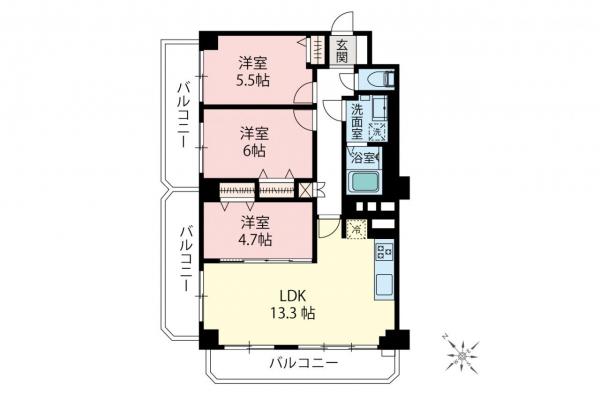 志木コーポラス　6階 間取り図