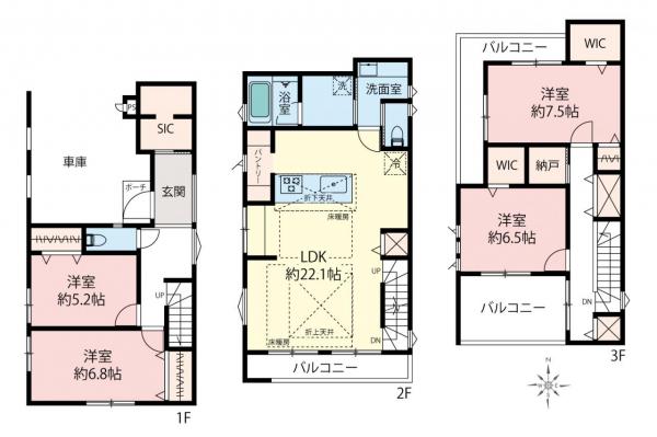 練馬区中村1丁目　新築一戸建て 間取り図