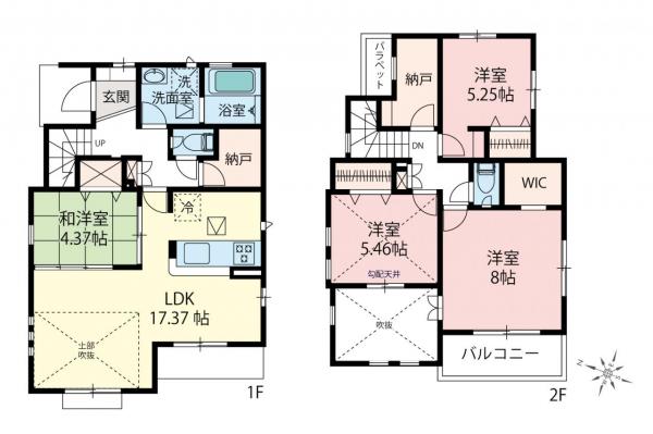 東村山市廻田町1丁目　新築一戸建て 間取り図