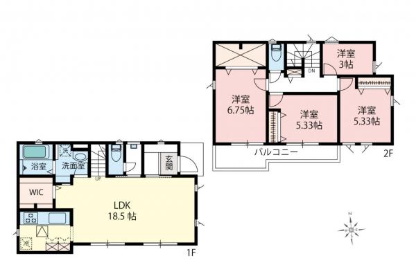 新築一戸建て 小平市津田町２丁目 JR武蔵野線新小平駅 5,780万円
