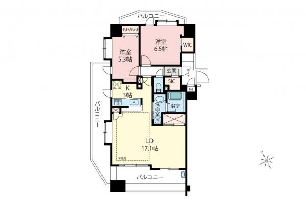 シーズガーデン石神井公園　2階 間取り図