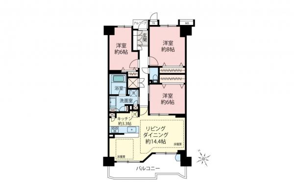 シーズウィッシュ志木　8階 間取り図