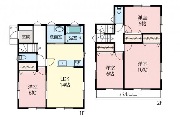 坂戸市西坂戸1丁目　新築一戸建て 間取り図