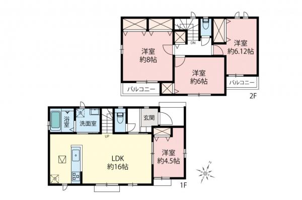 ふじみ野市亀久保3丁目　新築一戸建て 間取り図