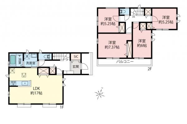 ふじみ野市亀久保3丁目　新築一戸建て 間取り図
