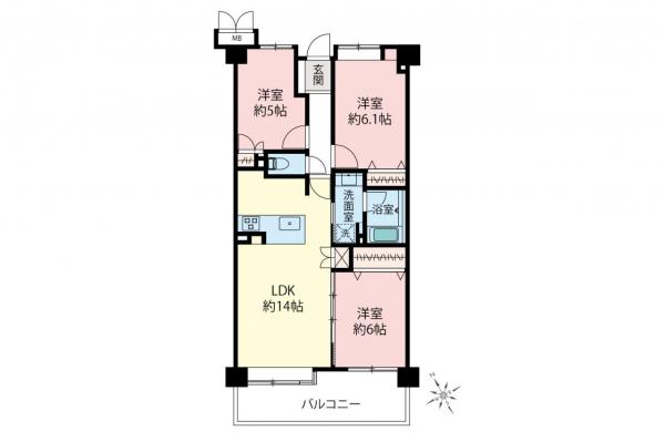 ハイコート花小金井　3階 間取り図