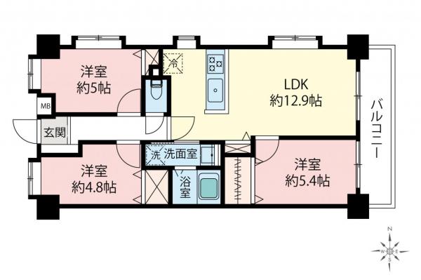 オレンジコート小手指　4階 間取り図