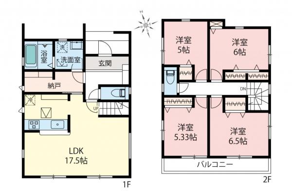 新座市畑中1丁目　新築一戸建て 間取り図