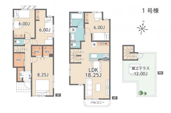 練馬区南大泉1丁目　新築戸建て 間取り図