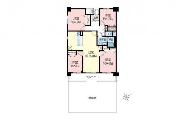 東武みよしみずほ台サンライトマンション　1階 間取り図