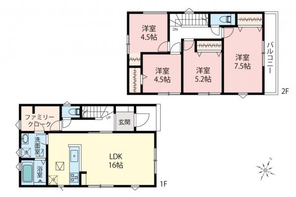 青梅市大門2丁目　新築戸建 間取り図