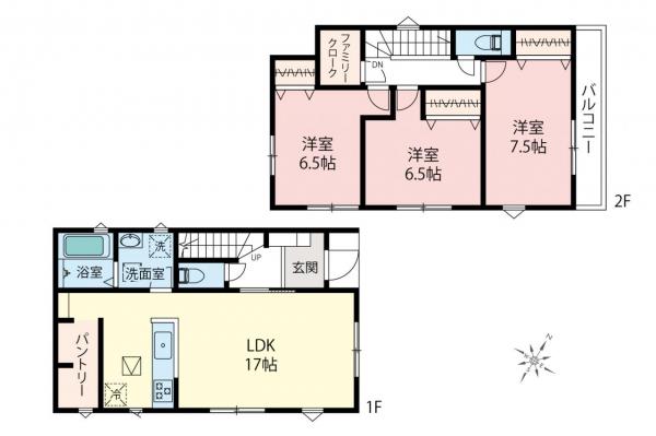 青梅市大門2丁目　新築戸建 間取り図