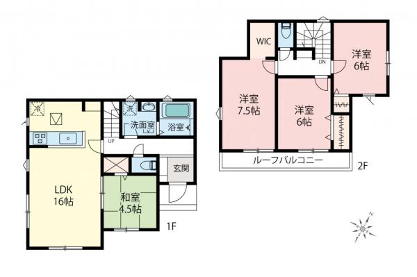 青梅市大門2丁目　新築戸建 間取り図