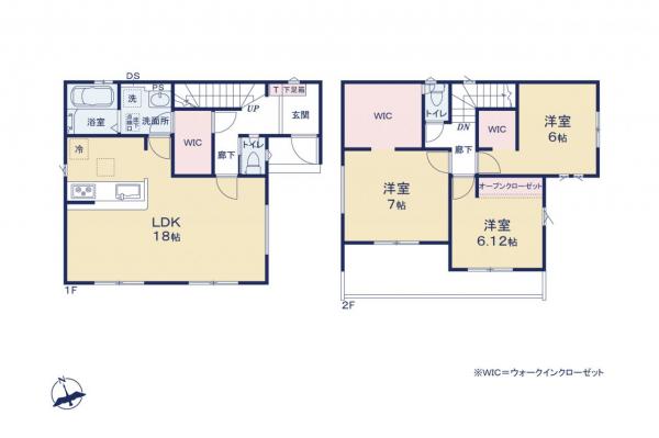 新座市石神2丁目　新築一戸建て 間取り図