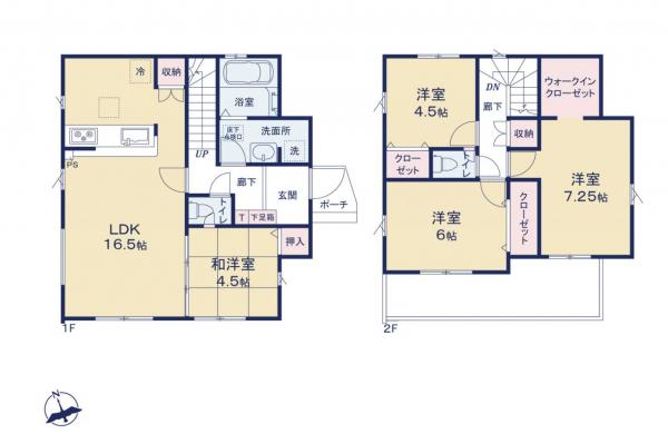 新座市石神2丁目　新築一戸建て 間取り図