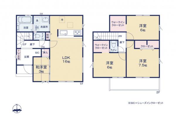 新座市石神2丁目　新築一戸建て 間取り図
