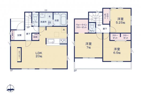 新座市石神2丁目　新築一戸建て 間取り図