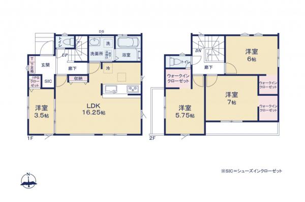 新座市石神2丁目　新築一戸建て 間取り図