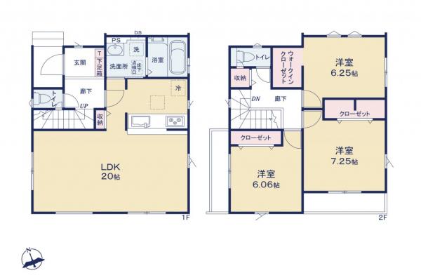 新座市石神2丁目　新築一戸建て 間取り図