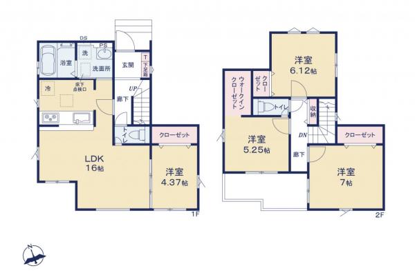 新座市石神2丁目　新築一戸建て 間取り図
