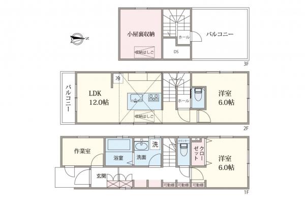 【住協のお預かり物件】所沢市中新井 築浅一戸建て住宅 間取り図