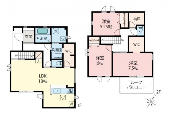 東村山市久米川町3丁目　新築一戸建て 間取り図