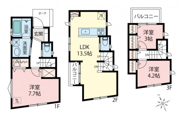 練馬区貫井1丁目　新築一戸建て 間取り図