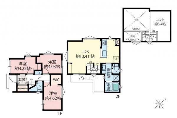 所沢市下安松　新築一戸建て 間取り図