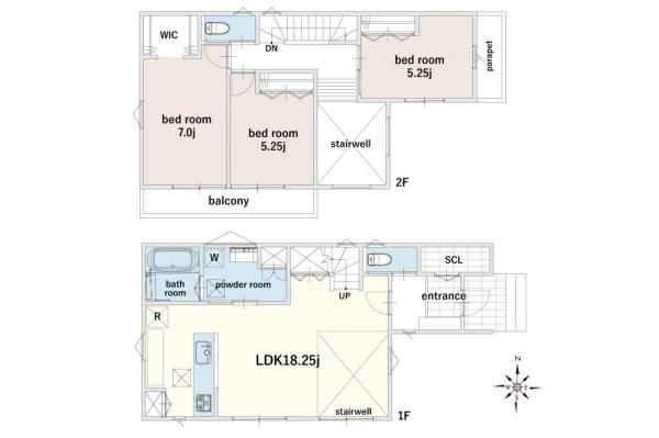 飯能市川寺　新築分譲住宅 間取り図