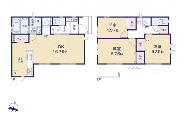 新座市野寺3丁目　新築一戸建て 間取り図