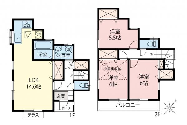 中古一戸建て 所沢市和ケ原３丁目 西武池袋線狭山ヶ丘駅 1,850万円