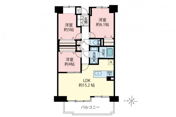 ユニオンパレス吉祥寺北1番館　1階 間取り図