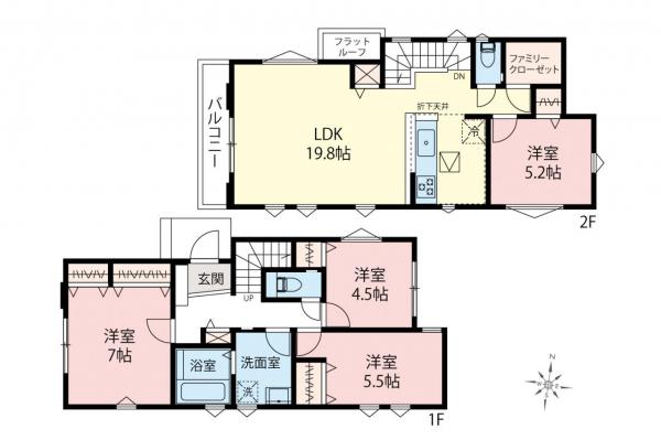 小金井市東町1丁目　新築一戸建て 間取り図
